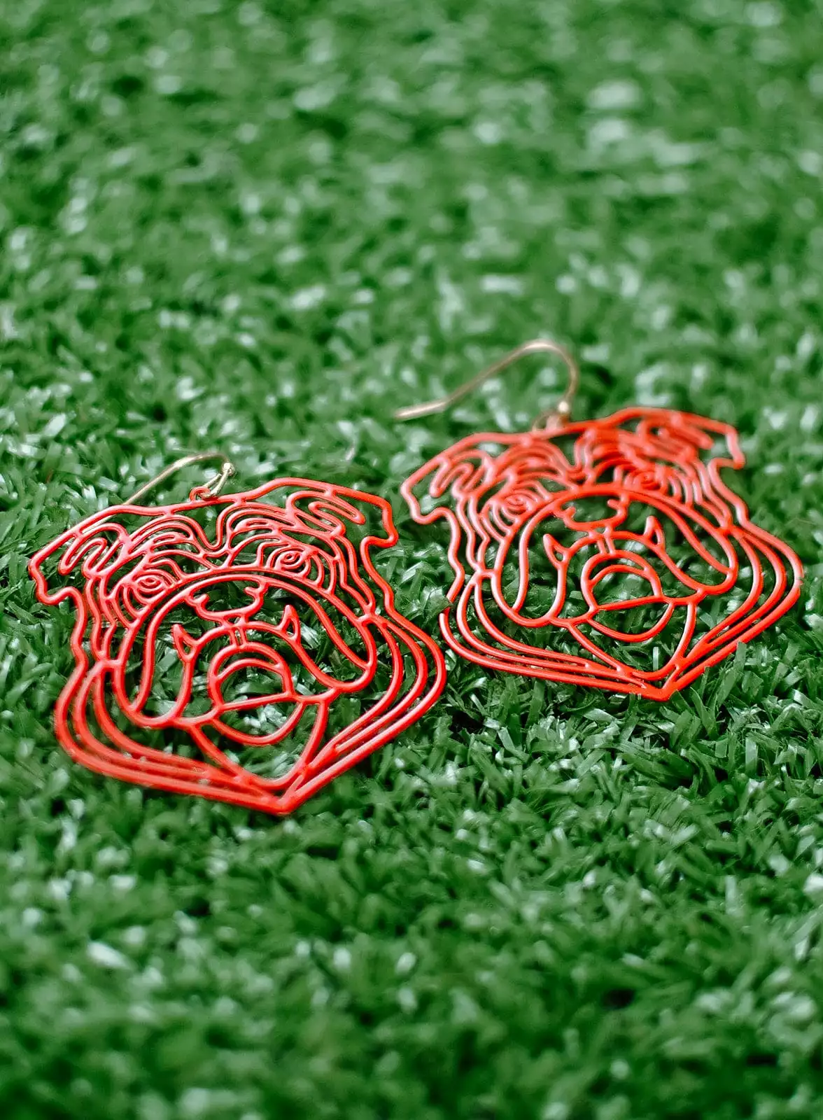 Red Bulldog Earrings