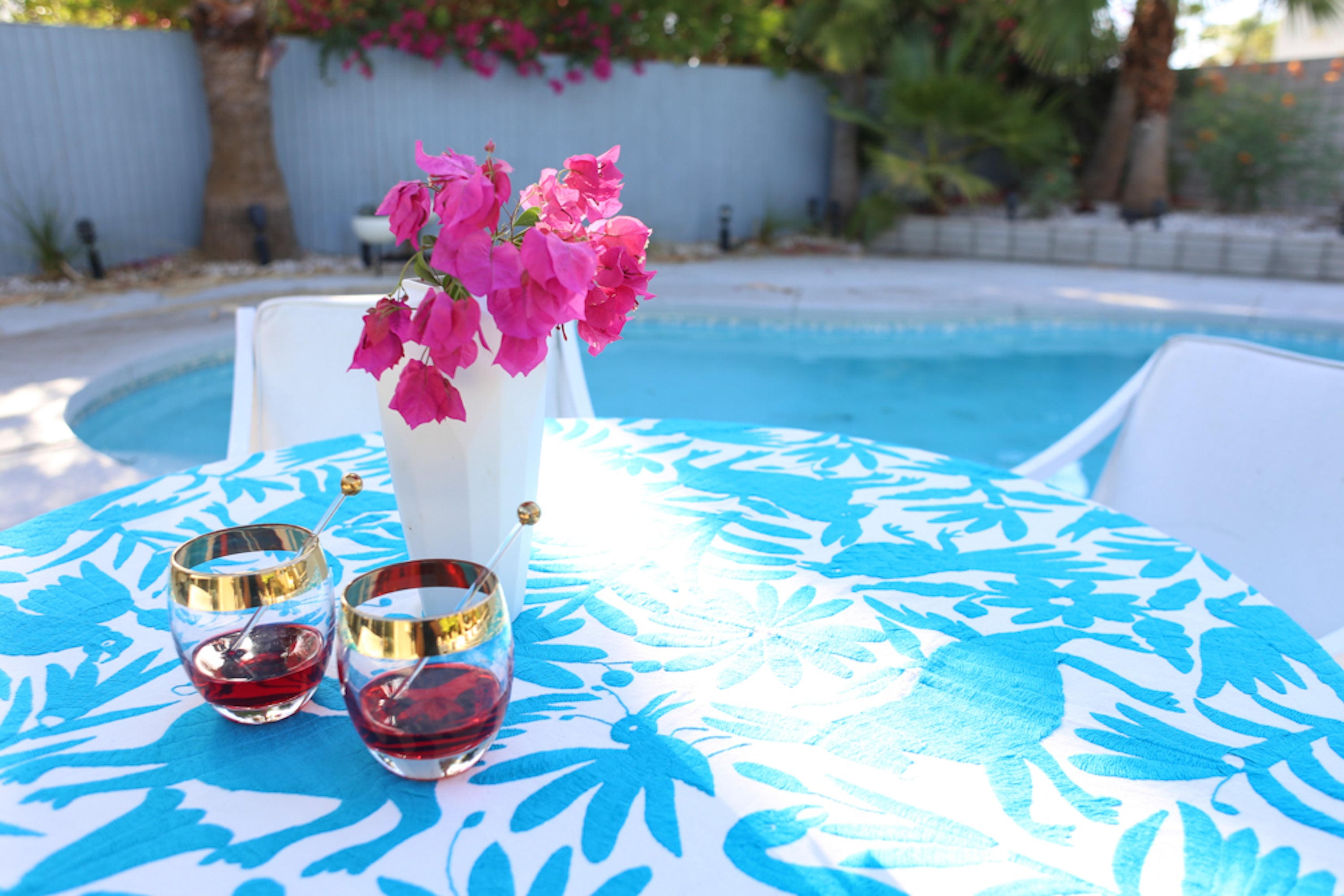 TURQUOISE OTOMI TAPESTRY / TABLECLOTH