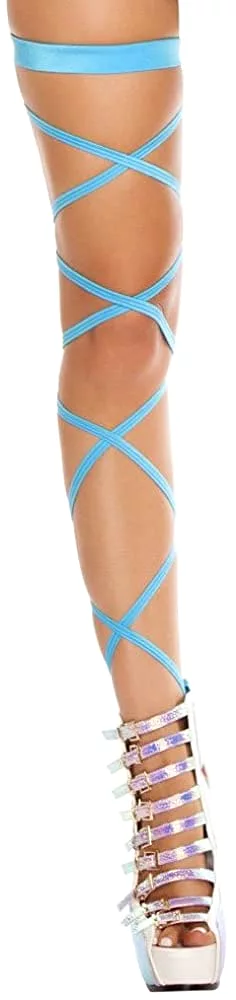 Turquoise Pair of Leg Strap with Attached Thigh Garter