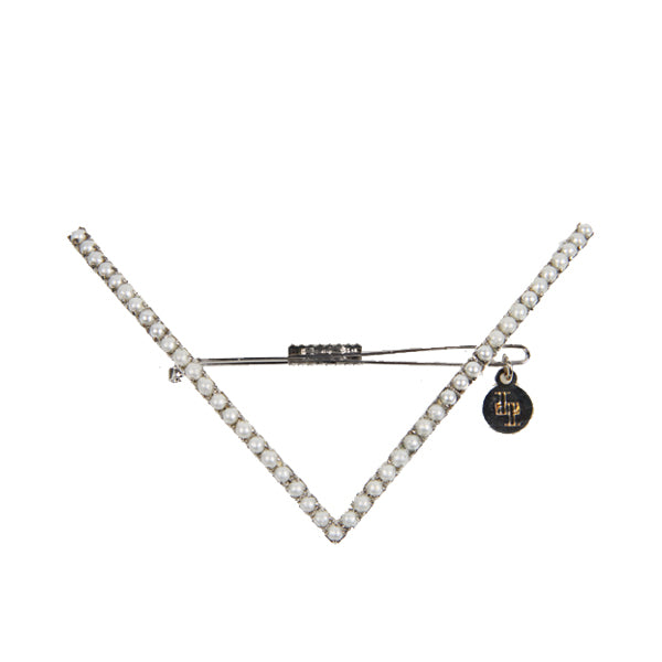 Vee Pearl Barette, Rhodium