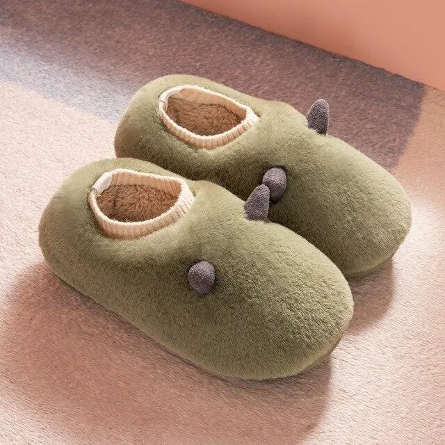 Warm and Comfortable Women's Cotton Plush House Slippers Confinement Shoes