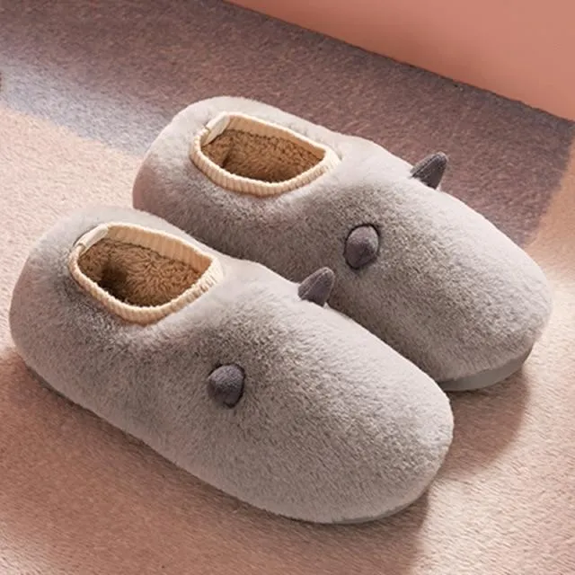 Warm and Comfortable Women's Cotton Plush House Slippers Confinement Shoes