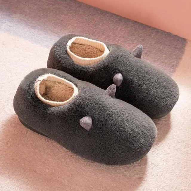 Warm and Comfortable Women's Cotton Plush House Slippers Confinement Shoes